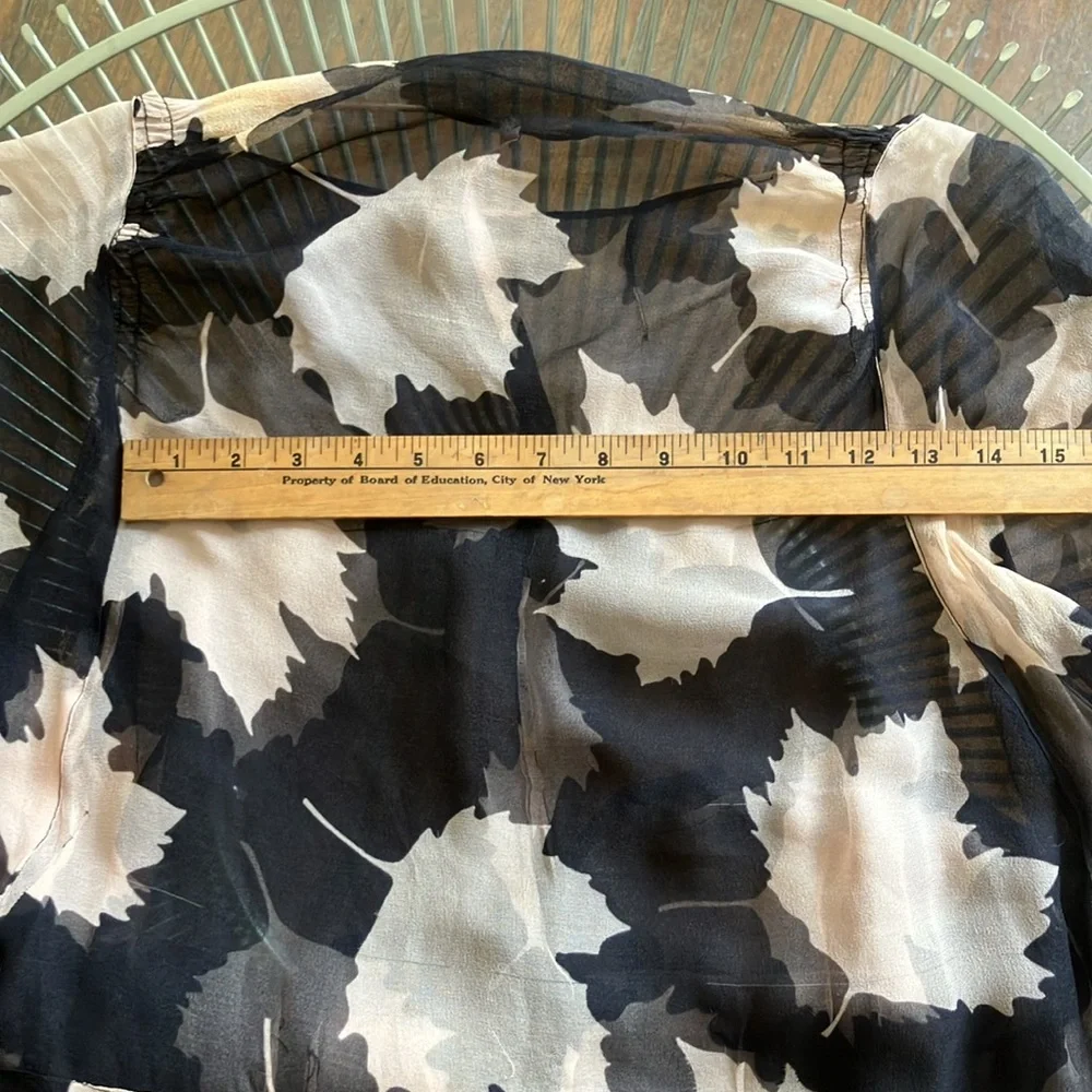 Vintage 20s leaf pattern sheer midi dress size small - Picture 9 of 16